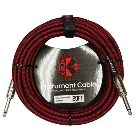 New Kirlin Ft Straight Ends Woven Red Guitar Bass Cables With