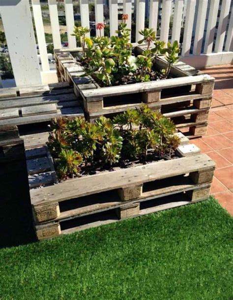 Jardinieres Palette Bois Decoration Exterieur Idee Meuble A Faire Soi