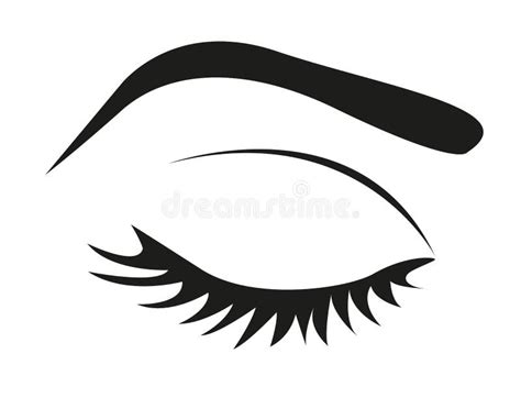 Silhouette of Eye Lashes and Eyebrow Stock Vector - Illustration of ...