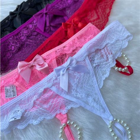 Kit Calcinha Fio Dental Tailandesa P Rola Lingerie Sensual Em Renda Shopee Brasil