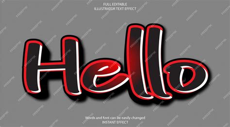 Premium Vector Hello Vectors 3d Eps Text Effect Fully Editable High