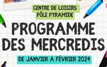 Programme Des Mercredis Au Centre De Loisirs De Janvier F Vrier