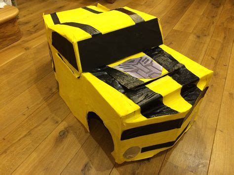 Cardboard bumblebee costume