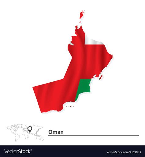 Map Of Oman With Flag Royalty Free Vector Image