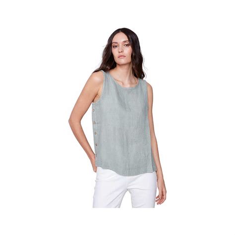 Womens Sleeveless Linen Top