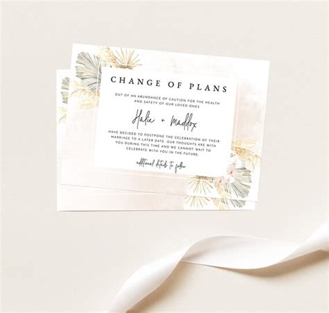 Announcements Paper Party Supplies Change Our Date Minimalist Wedding