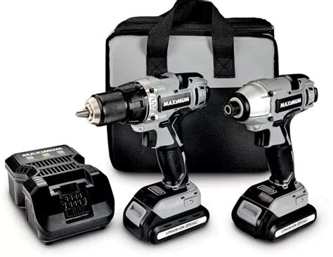 Maximum 20v Max Li Ion Cordless Drill And Impact Driver Combo Kit With