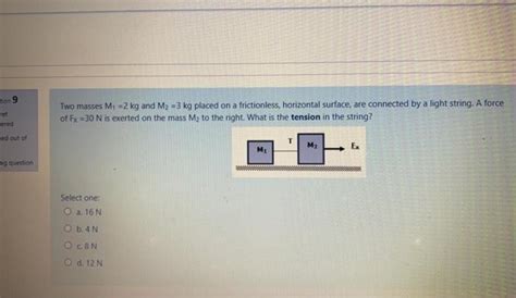 Solved Two Masses M Kg And M Kg Placed On A Chegg