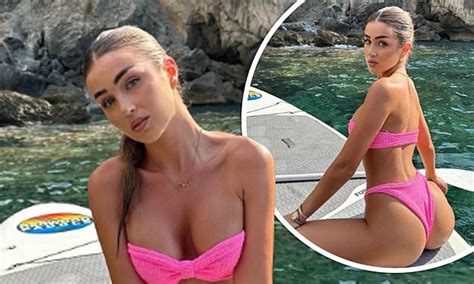 Georgia Steel Displays Her Jaw Dropping Figure In A Skimpy Pink Bikini