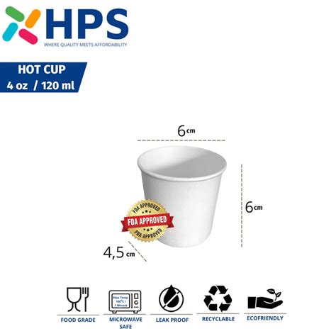 Jual Paper Hot Cup 4 Oz 120ml Gelas Kopi Kertas Polos Coffee Tahan Panas Espresso Cup Shopee