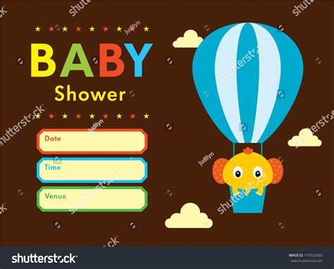 Baby Elephant Shower Hot Air Balloon Shutterstock