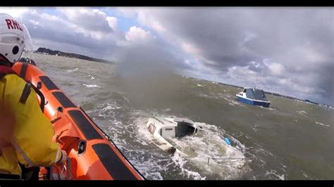 Poole Lifeboat Launched To Semi Submerged Vessel Rnli