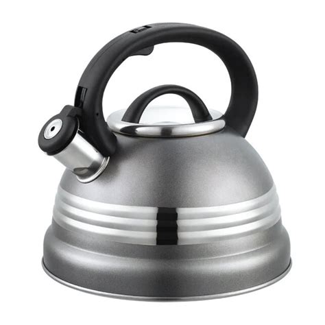 Stove Top Kettle 3 Litre Non Electric Induction With Whistle Grey