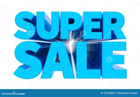 Super Sale Blue Word On White Background Illustration 3d Rendering