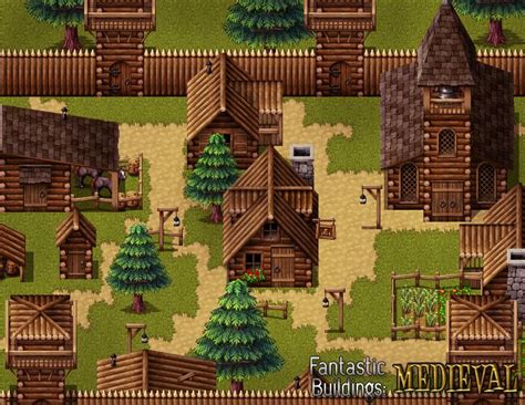 Pixanna Fantastic Buildings Medieval Pixel Art Landscape Rpg