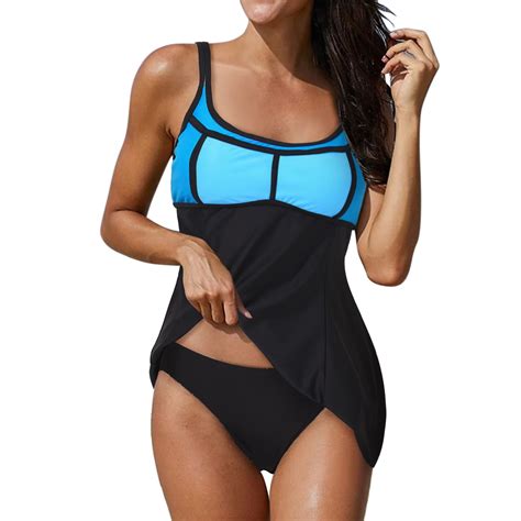 Qiyuancai Womens Swimsuits Tummy Control Bikini Tankini 2 Piece Normal