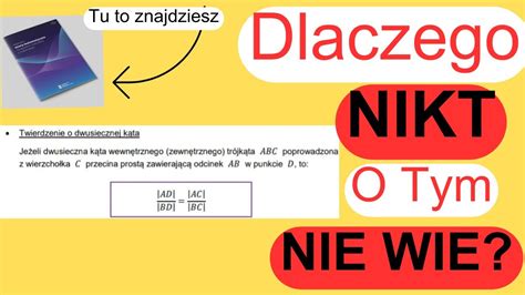 Twierdzenie O Dwusiecznej Kąta Czyli Wzór O Którym MAŁO Kto Wie