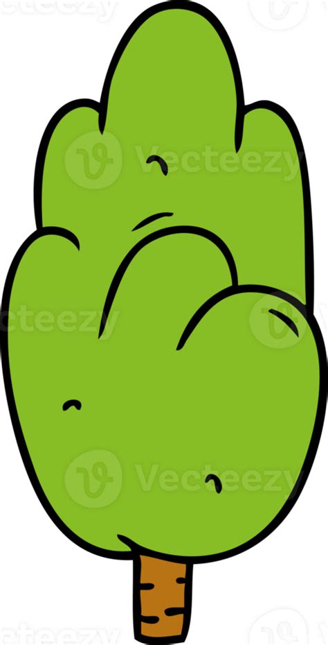 Hand Drawn Cartoon Doodle Single Green Tree 40966514 Png