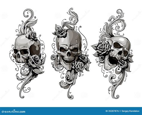 Skulls With Floral Patterns Royalty Free Stock Image Image 35287876