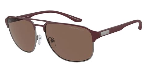 Emporio Armani EA2144 336673 60 Matte Gunmetal Bordeaux Sunglasses