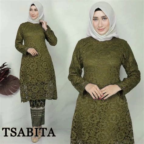 Jual Set Kebaya Brokat Kebaya Tunik Kebaya Longcape Dengan Warna