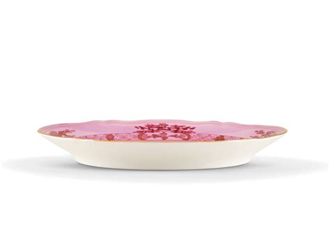 Grand Plat De Service Ovale Rose En Porcelaine Ginori 1735 Ginori 1735