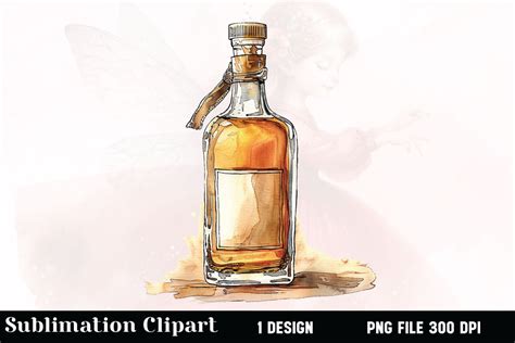 Watercolor Whiskey Bottle Clipart Png Graphic By Vertex Creative Fabrica