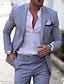 Men S Wedding Beach Linen Suits Light Blue Pea Green Solid Colored