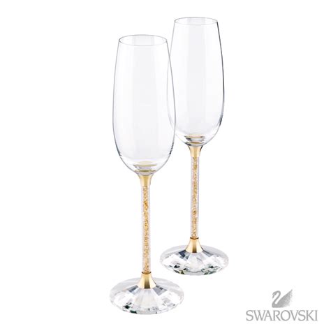 A Pair Of Swarovski Crystal Toasting Flutes For Those Special Occasions