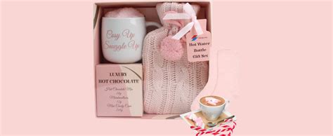 Hot Chocolate Mug Gift Set With Hot Water Bottle Mini Marshmallows And
