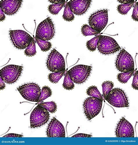 Seamless Pattern With Butterflies Stock Vector Illustration Of