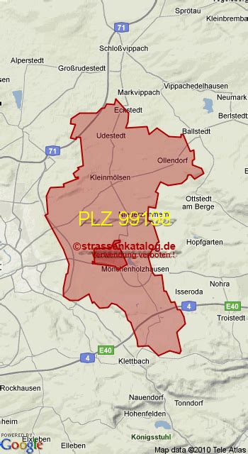 Postleitzahlgebiet 99198 - PLZ