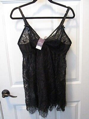 CACIQUE BLACK LACE BABYDOLL LINGERIE SET SIZE NEW EBay