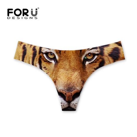 Forudesigns 2018 Sexy Women G String Thongs Woman Panties 3d Tiger