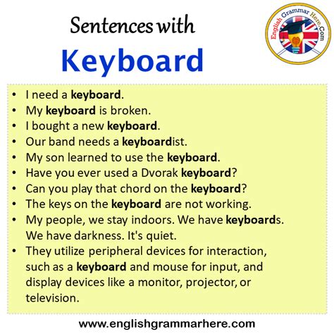 Sentences With Keyboard Keyboard In A Sentence In English Sentences