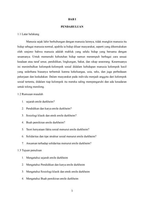 Pengantar Ilmu Sosial Sejarah Emile Durkheim Bab I Pendahuluan 1 Latar Belakang Manusia Sejak