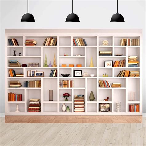 Buy Bookshelf Backdrop for Zoom Meeting Modern Office Library ...