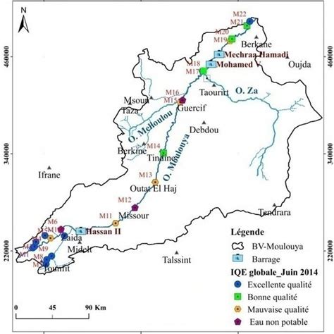 Extrait de la carte géologique du bassin de la Moulouya Service