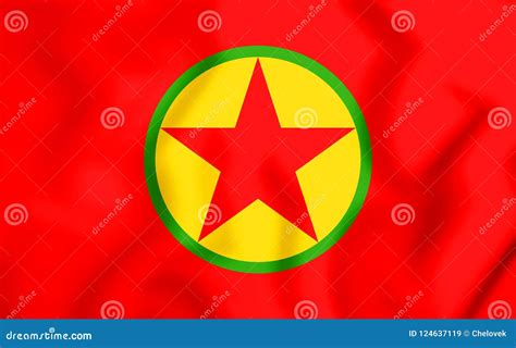 3D Flag of Kurdistan Workers Party. Stock Illustration - Illustration ...