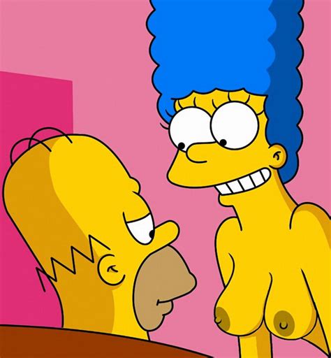 Marge Simpson And Homer Simpson Tits Erect Nipples Topless