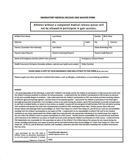 Free 9 Sample Medical Waiver Forms In Pdf Ms Word 38514 Hot Sex Picture