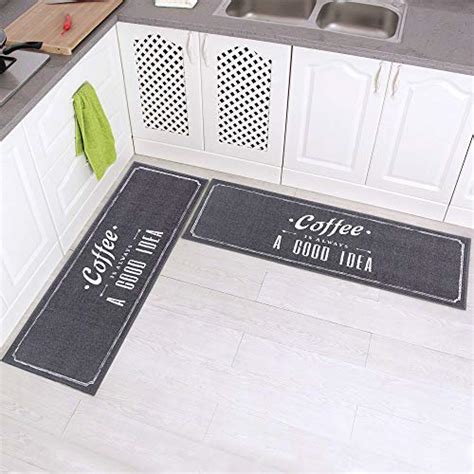 Carvapet 2 Pieces Kitchen Rug Set Non Slip Rubber Backing For