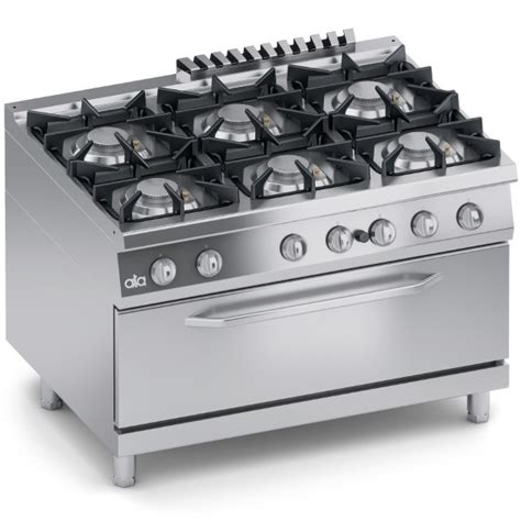 K4GCUS15FFM: Top Gas Range 6 Burners + Gas Oven Maxi 105x53 - Planet Chef Foodservice Equipment