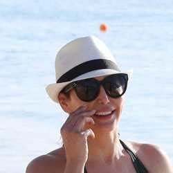 Lauren Silverman In A Black Polka Dot Bikini On A Yacht In Bridgetown Barbados