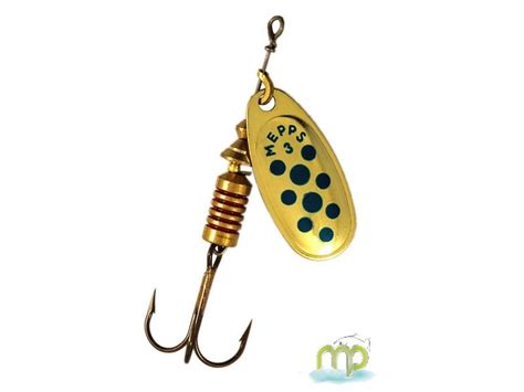 CUILLER MEPPS COMET OR POINTS BLEUS - Motillon Peche