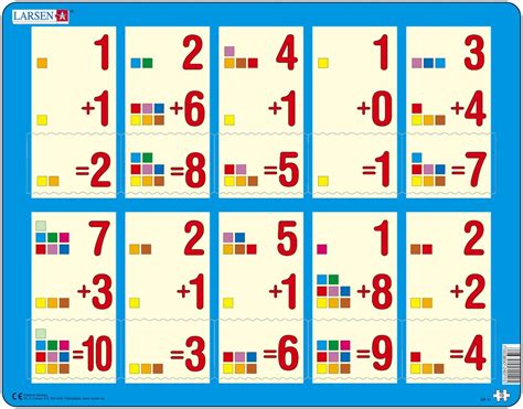 Puzzle Cadre Apprendre à Compter L Addition de 1 à 10 Larsen BEBE