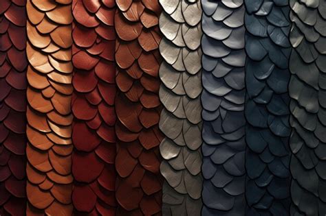 Premium AI Image | a series of patterns of black and red leather.