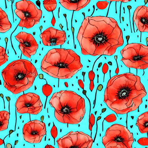 Poppy Flower Seamless Pattern · Creative Fabrica