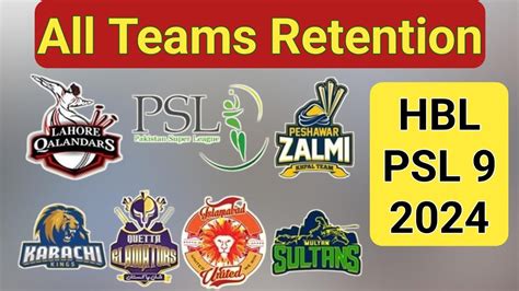 HBL PSL 9 All Team Retention All Teams Retained Players PSL 2024