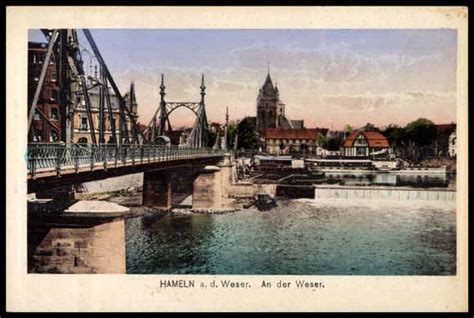 Ansichtskarte Postkarte Hameln An der Weser Brücke akpool de